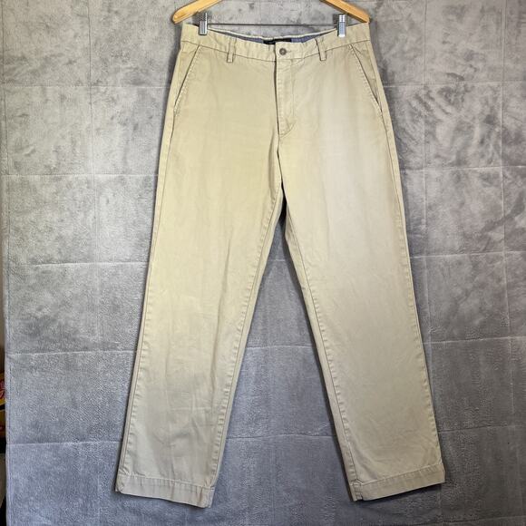 Banana Republic Pant Mens 34X32 Khaki Tan Relaxed Fit Dawson Chino Cotton Preppy - Picture 1 of 12